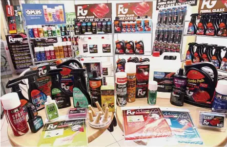  ??  ?? Automotive care: The company produces a wide range of car care products under its own brands.