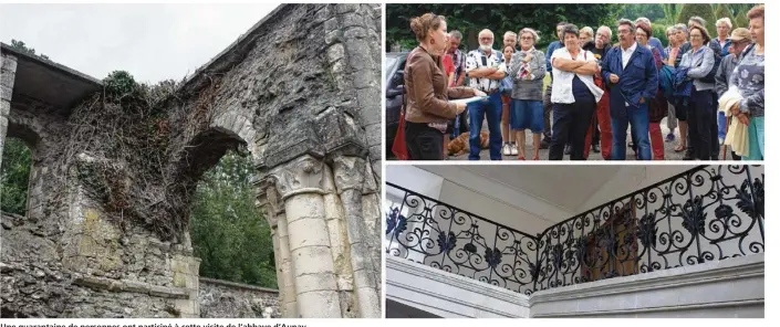  ??  ?? Une quarantain­e de personnes ont participé à cette visite de l’abbaye d’Aunay.