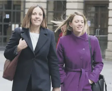  ??  ?? 0 Kezia Dugdale – seen here with her partner Jenny Gilruth – says she is hugely relieved