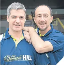  ??  ?? ■ Derek Ferguson was speaking at a William Hill media event. William Hill is the proud sponsor of the Scottish Cup.
■ Derek Ferguson (right) with Joe Miller.