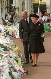  ??  ?? The Queen and Prince Philip at Buckingham Palace before Princess Diana’s funeral in 1997