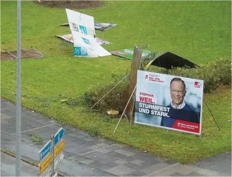  ?? Foto: dpa/Linus Kempa ?? Stürmische­r Wahlkampf in Hannover