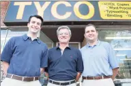  ?? Arnold Gold / Hearst Connecticu­t Media file photo ?? From left, Mike Iannuzzi, his father, Michael Iannuzzi Sr., and brother-in-law Vinny Morrotti stand in front of Tyco in New Haven in 2006.