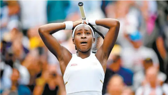  ?? REUTERS ?? Así reaccionó la jovencita Gauff, luego de su victoria sobre la mayor de las Williams.