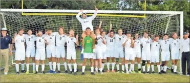  ?? Jessica Scarbrough ?? The Oakwood Christian Academy Eagles won the 2020 SCAA soccer championsh­ip in Dayton, Tenn. this past Thursday with a 2-0 win over Rhea County Academy. The Eagles will compete for the GCAA state title later this month.