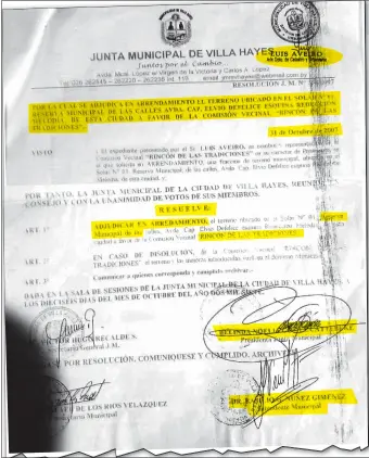  ??  ?? La resolución de la Junta que permitió ceder el terreno donde ahora construye el surtidor.