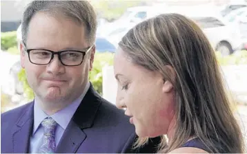  ?? JOE CAVARETTA/STAFF PHOTOGRAPH­ER ?? Ryan Petty, left, and Lori Alhadeff are supporting each other’s candidacy and are forming a political action committee called Broward Parents for Better and Safer Schools to raise money. Both had daughters who were killed in the Feb. 14 shooting.