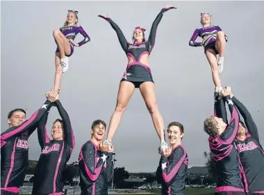  ?? Photo: ROSS GIBLIN/FAIRFAX NZ ?? Dancers and cheerleade­rs, including Victory and All Stars, will converge on Porirua’s Te Rauparaha Arena for a competitio­n today. From top left, Alice Mikklesen, Poppy Van Loghem and Sacha Hibberd, and bottom, from left, Daniel Fawcett, Ross...