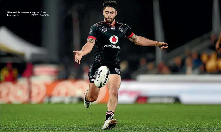  ??  ?? Shaun Johnson was in good form last night.