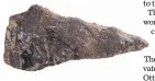  ?? ?? An image of the stone knife that was found during Centre Block renovation­s. The tool is estimated to be between 2,500 and 4,000 years old.