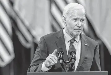  ?? TRAVIS LONG tlong@newsobserv­er.com ?? President Joe Biden speaks at the Wilmington Convention Center during a visit to North Carolina on Thursday, May 2, 2024.