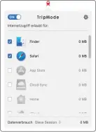  ??  ?? Apps wie Tripmode helfen Ihnen, den mobilen Datenverbr­auch des Macbook im Auge zu behalten.