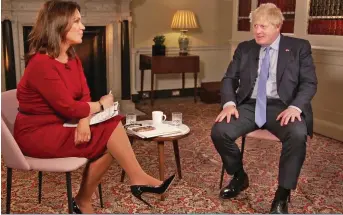  ?? ?? Grilled: Susanna Reid with Boris Johnson on Good Morning Britain yesterday
