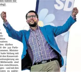  ?? AFP ?? Sd-chef Jimmie Åkesson freut sich.