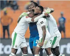  ?? Picture: GALLO IMAGES ?? AGAINST THE ODDS: AmaZulu players celebrate their victory over Kaizer Chiefs in their Absa Premiershi­p match at the FNB Stadium on Saturday