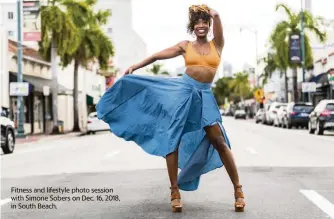  ?? MATT PENDLETON ?? Fitness and lifestyle photo session with Simone Sobers on Dec. 16, 2018, in South Beach.