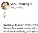  ??  ?? CHICKEN Rowling put emoji on retweet