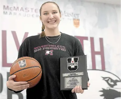  ?? CATHIE COWARD THE HAMILTON SPECTATOR ?? McMaster Marauder Sarah Gates has just been named the top women’s basketball player in Canadian university basketball.