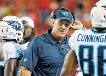  ?? ASSOCIATED PRESS FILE PHOTO ?? Tennessee Titans coach Mike Mularkey removes his headset during a preseason game against the Kansas City Chiefs in Kansas City, Mo., in August. The Titans have scored just 10 points in the first quarters of their first five games.