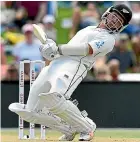  ?? GETTY IMAGES ?? New Zealand wicketkeep­erB J Watling ducks under a bouncer against England in March.