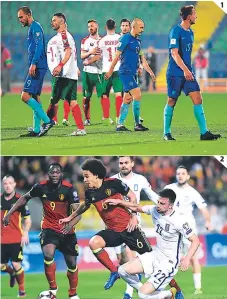  ??  ?? (1) La Naranja Mécánica perdió 2-0 ante los búlgaros. (2) Bélgica sigue de líder en el grupo H y Grecia es segundo.