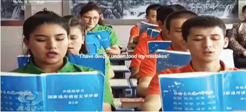  ?? PHOTOS: ?? A still from a Chinese state TV report on the Uighur “schools” BBC.com