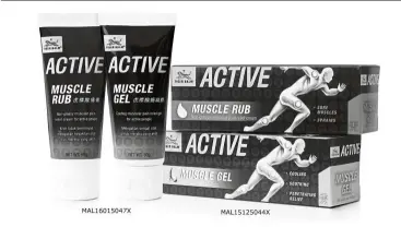  ??  ?? Sports enthusiast­s can now step up their activity with the latest Tiger Balm Active dynamic range featuring a muscle rub and muscle gel that aids sore muscles and provides rapid relief.