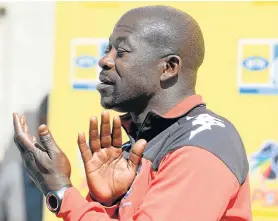  ?? Picture: LEFTY SHIVAMBU/GALLO IMAGES ?? IN ANOTHER FINAL: SuperSport United coach Kaitano Tembo during the team’s recent media open day at Megawatt Park