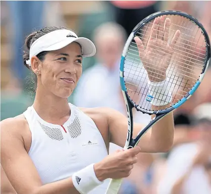  ??  ?? Spain’s Garbine Muguruza reacts after defeating Romania’s Sorana Cirstea in the third round yesterday.