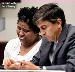  ?? ?? In court with her attorney