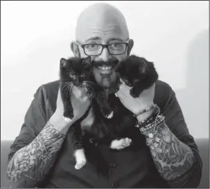  ?? The Associated Press ?? CAT FIXER: TV personalit­y Jackson Galaxy, from the Animal Planet series “My Cat From Hell,” poses for a portrait Tuesday in New York.
