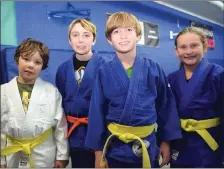  ?? KEVIN ADSHADE/THE NEWS ?? Shown are some of the Kanokai Judo Club competitor­s who competed at the Nova Scotia championsh­ips earlier this month. From left are: Jonathan Goldchtaub (U10), Adrian Stewart (U14 bronze), Cohen Ponikau (U12 silver) and Heidi Sangster (U12). Missing...