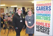  ?? 50_c08versusa­rthritis01 ?? Versus Arthritis regional officers Michaela Brown and Maggie Clark at last week's pain and wellbeing roadshow.