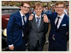  ??  ?? At the ball are (from left) Daniel Duff, Kaelin Stemmler and Matthew Rohde.