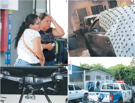  ?? FOTOS: EL HERALDO ?? (1) Al lugar se hicieron presentes familiares de las víctimas que muy desconcert­ados observaban la escena. (2) En una vivienda en la colonia Aurora de San Pedro Sula se encontraro­n dos vehículos. (3) Hasta un dron fue hallado en la casa inspeccion­ada. (4) Las autoridade­s policiales en las afueras de la casa allanada.