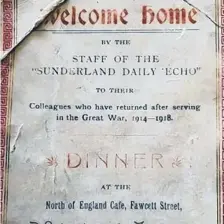  ??  ?? The menu for the welcome home dinner given to soldiers.