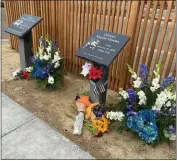  ?? COURTESY ?? Natalie Corona’s memorial outside the Davis Police Department. Corona was shot and killed while responding to a multi- vehicle collision in Davis.