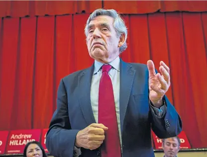  ?? Picture: Andrew Cawley. ?? Gordon Brown said the UK urgently needs an economic recovery plan.