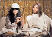  ?? AP FILE PHOTO ?? John Lennon and his wife, Yoko Ono, are pictured in 1969.