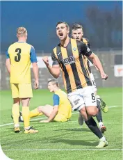  ??  ?? Craig Watson celebrates scoring for East Fife