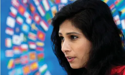  ?? ?? Gita Gopinath, the deputy managing director of the IMF, said the world was at a ‘turning point’. Photograph: Andrew Caballero-Reynolds/ AFP/Getty Images