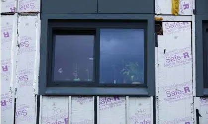  ?? ?? Exterior cladding was removed from a number of apartment blocks after the Grenfell Tower fire. Photograph: Christophe­r Thomond/The Guardian