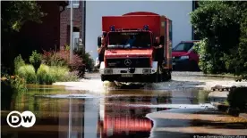  ??  ?? Voluntary fire services are at the forefront of rescue operations in Germany's devastatin­g floods