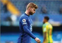  ?? FOTO: RITZAU SCANPIX ?? Chelseas Timo Werner må forlade Stamford Bridge efter et grimt nederlag til West Bromwich.