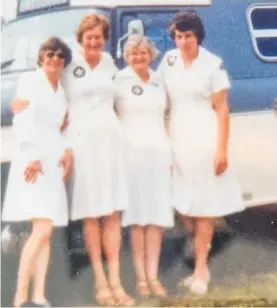  ?? ?? Joyce Wessel, second from the left, with Ione Pridham, Vi Schultz and Pat Jensen.