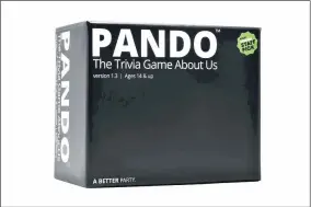  ?? PANDO VIA AP ?? In Pando, the Trivia Game About Us, players draw cards and read questions aloud to see who knows best.