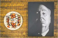  ?? PHOTOS BY CRAIG FRITZ/FOR THE NEW MEXICAN ?? The Augustus Gloop bubble waffle with Nutella, strawberri­es and bananas, next to a picture of Alfred Hitchcock.