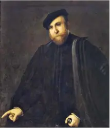  ??  ?? Da sinistra, le opere di Lorenzo Lotto Ritratto di gentiluomo, Ritratto di Febo da Brescia, Ritratto di Laura da Pola, Ritratto di Liberale da Pindel (tutti della Pinacoteca di Brera di Milano) e il Ritratto di gentiluomo di casa Rovero (delle gallerie...