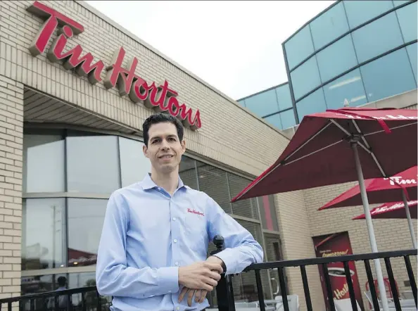  ?? TYLER ANDERSON ?? “We are not pleased with the (negative) narrative in the media ... that has really been dictated by a small group of dissident franchisee­s and their advisers,” says RBI CEO Daniel Schwartz. Tim Hortons restaurant­s in Canada suffered the sixth straight...