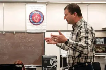  ?? Tiger Times/Haley Rushing ?? ■
Shown here in the band hall, Buddy Deese was director of bands for 21 years at Texas High School. He now directs the band program in Fouke, Ark.